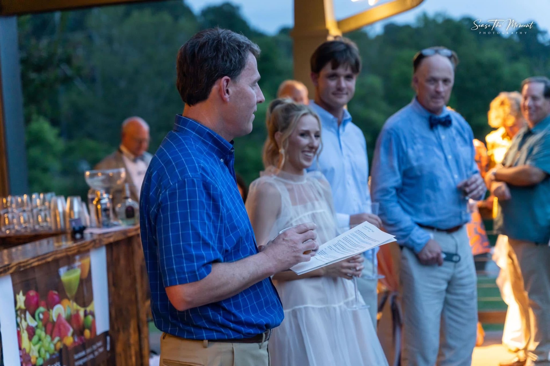 Champagne toast with guests