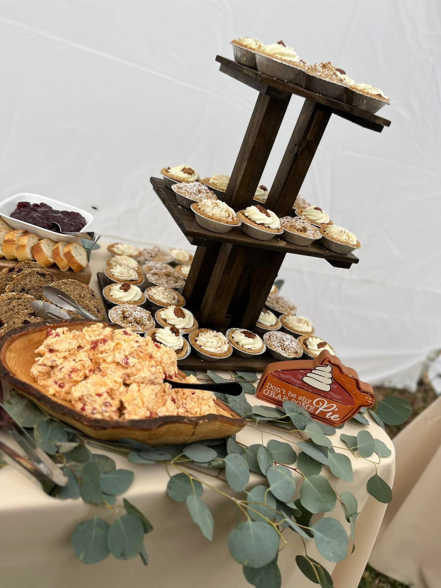 Southern pie tower dessert display